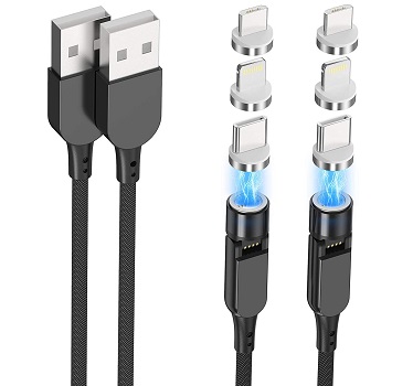 Hibiker Magnetic 3 in 1 Charger Cable for Android and iPhone