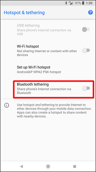 Bluetooth tethering for Share Mobile Data Without Hotspot