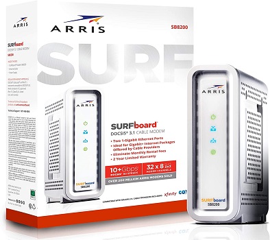 ARRIS SURFBOARRD SB8200 DOCSIS 3.1 GIGABIT CABLE Fiber Optic Modem MODEMS